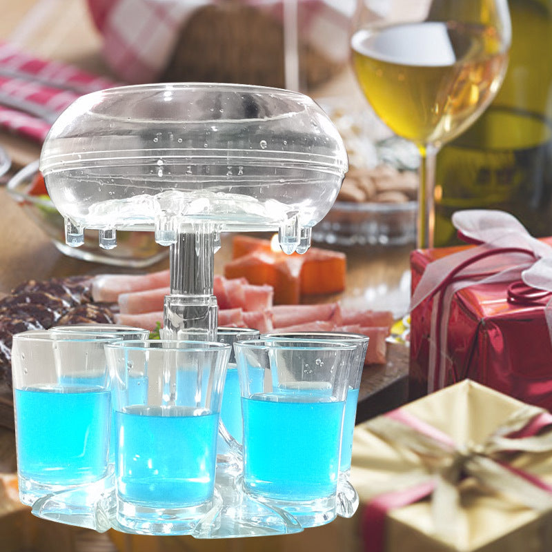 Dispensador de Seis Shot para Vino, Whisky y Cerveza con Soporte para Fiestas y Juegos de Bebida