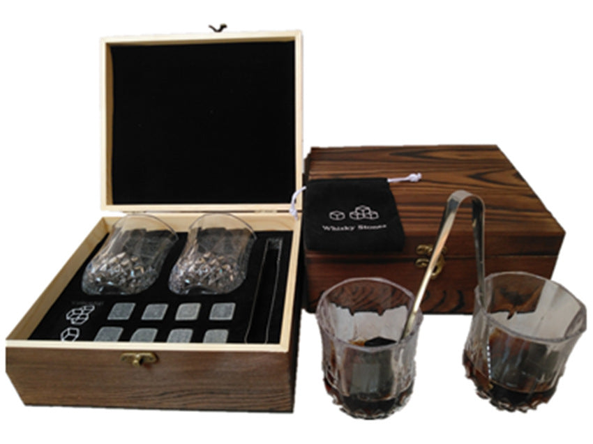 Kit en Caja de Madera para Whisky