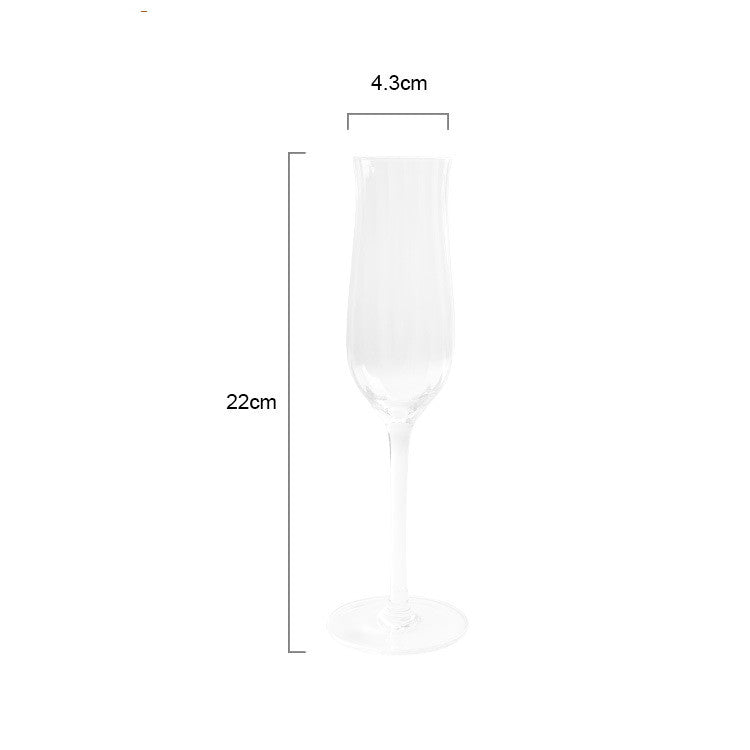 Tulip Crystal Glass Vertical Ribbed Cocktail