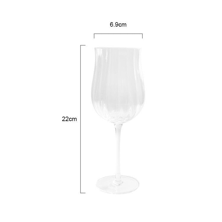 Tulip Crystal Glass Vertical Ribbed Cocktail