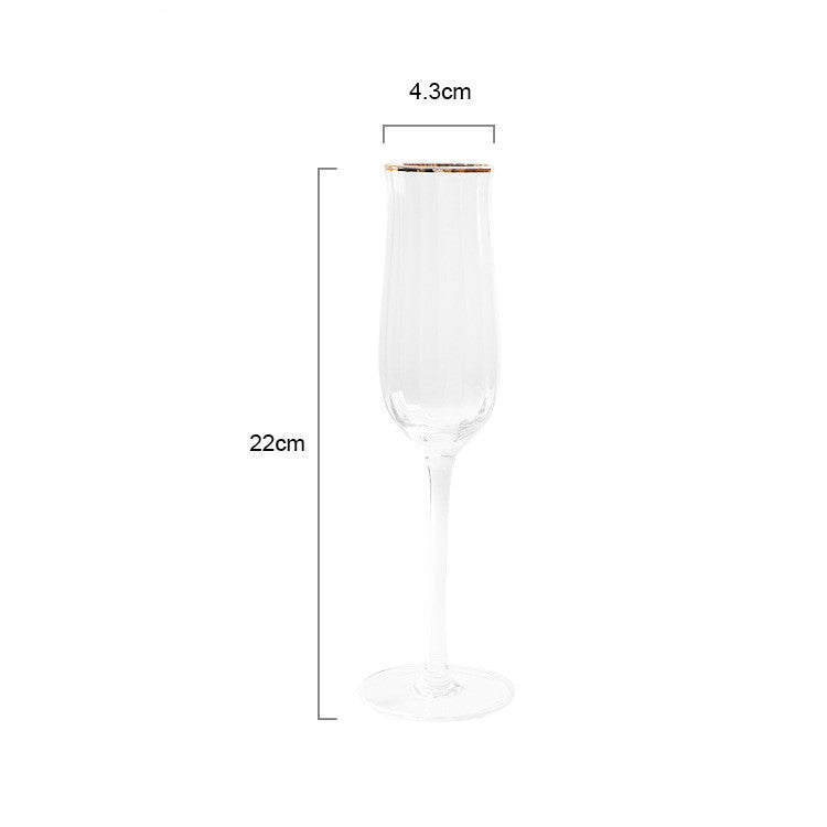 Tulip Crystal Glass Vertical Ribbed Cocktail