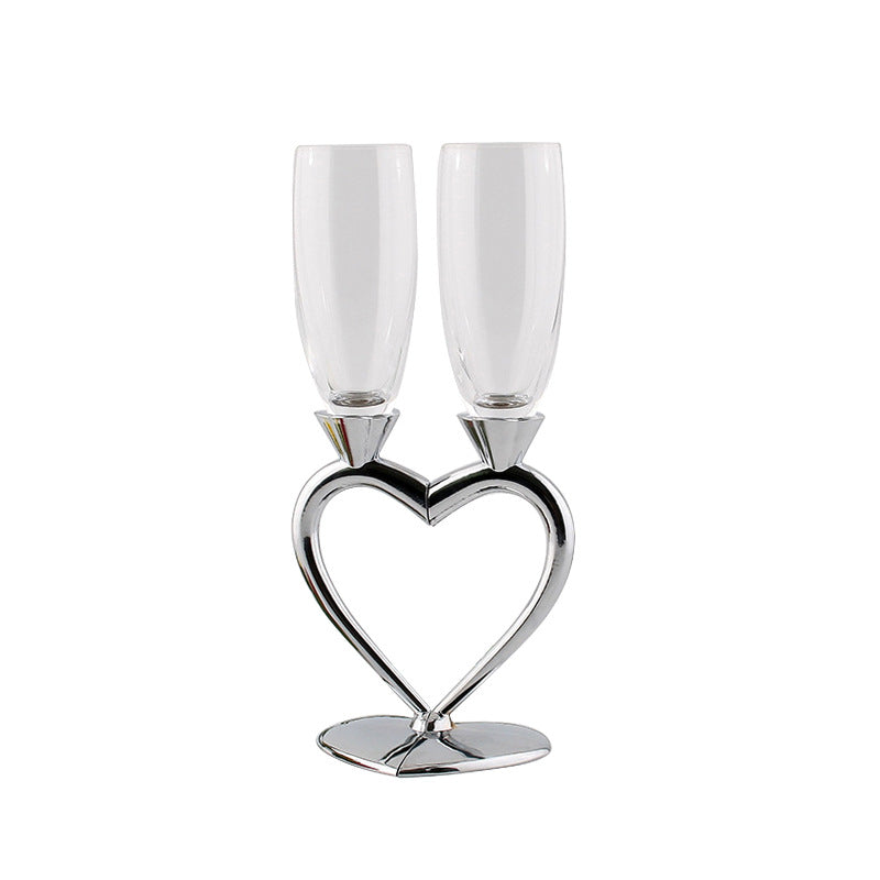 Set de Copas de Champagne de Cristal en Forma de Corazón - Par de Copas