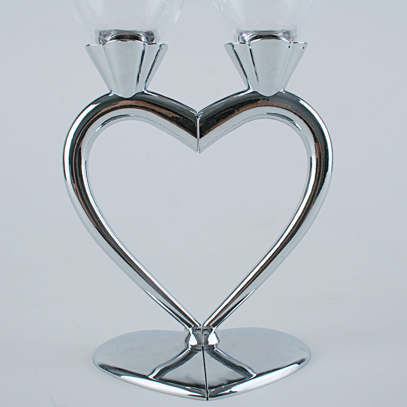 Set de Copas de Champagne de Cristal en Forma de Corazón - Par de Copas