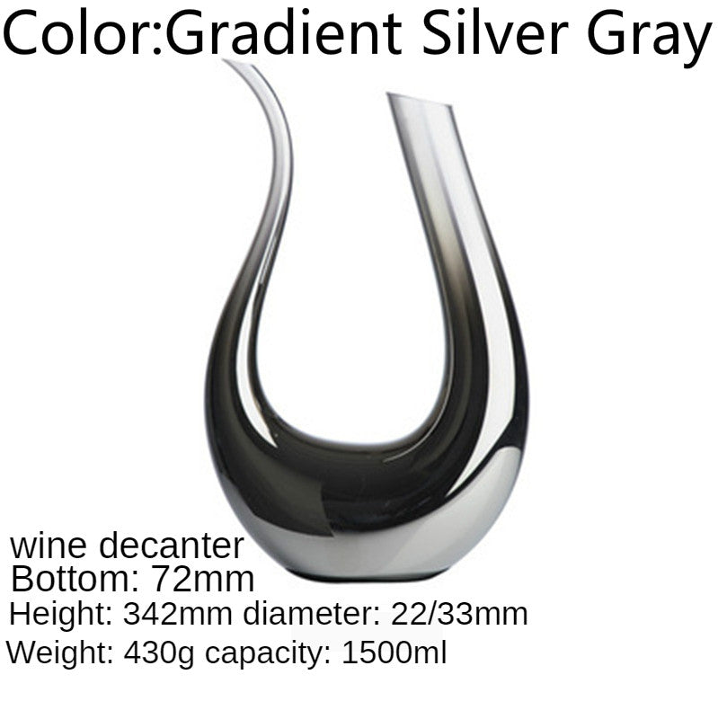 Elegancia Plateada Luminosa: Copa de Vino Tinto de Gradiente Gris a Rojo con Electrochapado de Cristal