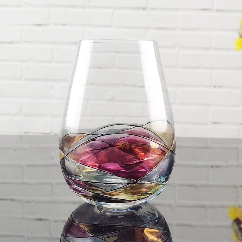 Copas de Vino de Cristal Colorido para Hogar