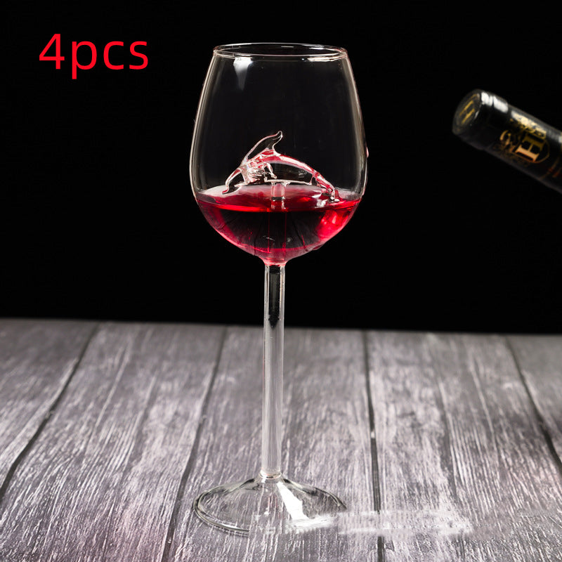 Home Fashion Creative Dolphin Red Wine Glass