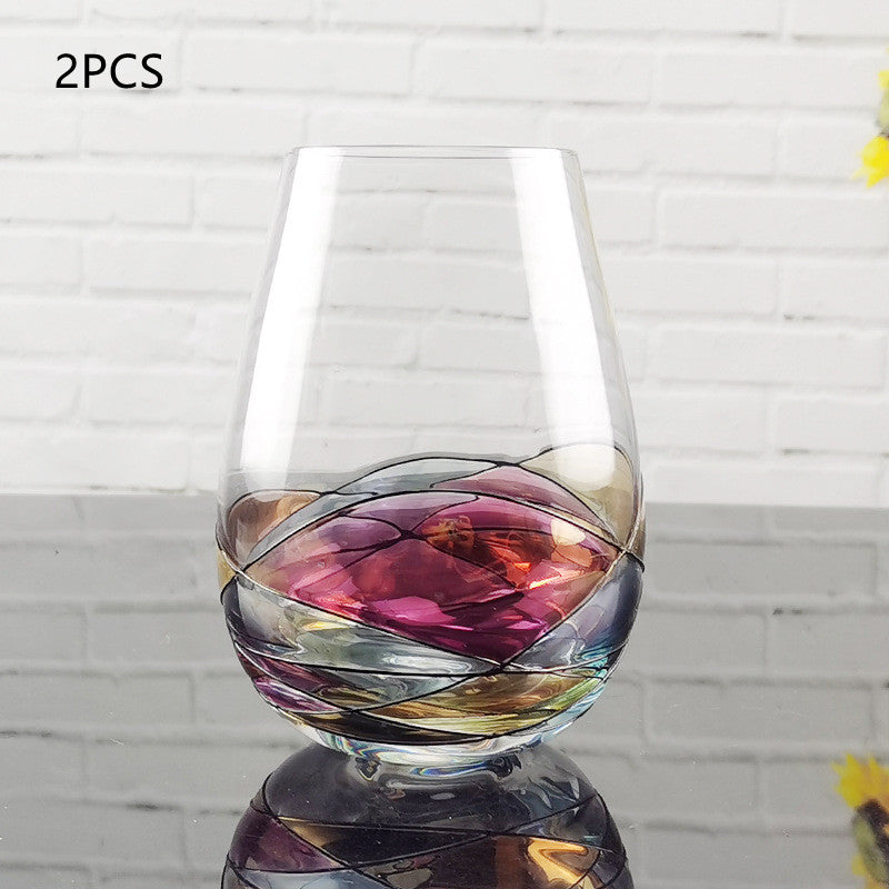 Copas de Vino de Cristal Colorido para Hogar