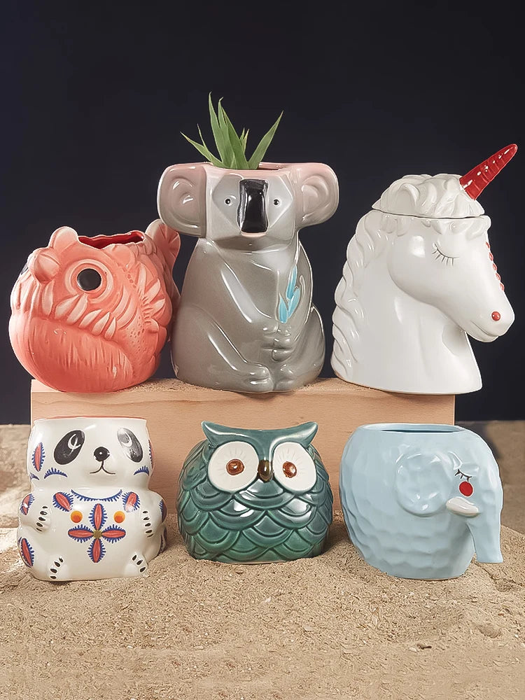 Vasos Tiki con Forma de Animales